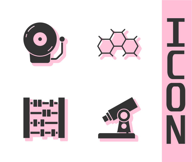 设显微镜响铃、闹钟、算盘等图片下载