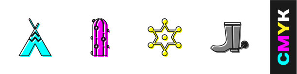 设置印第安帐篷或棚屋仙人掌卦图片下载