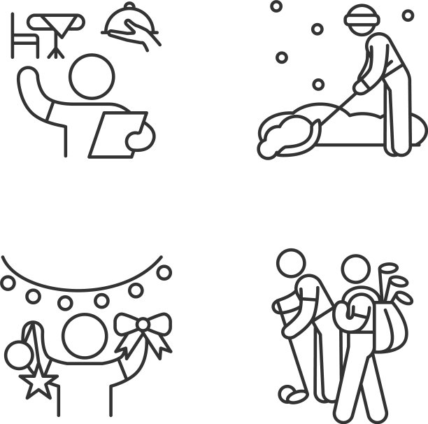 简单的工作为16岁的线性图标集图片下载