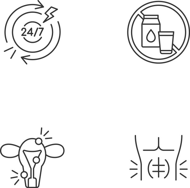 消化失调线性图标设置图片下载