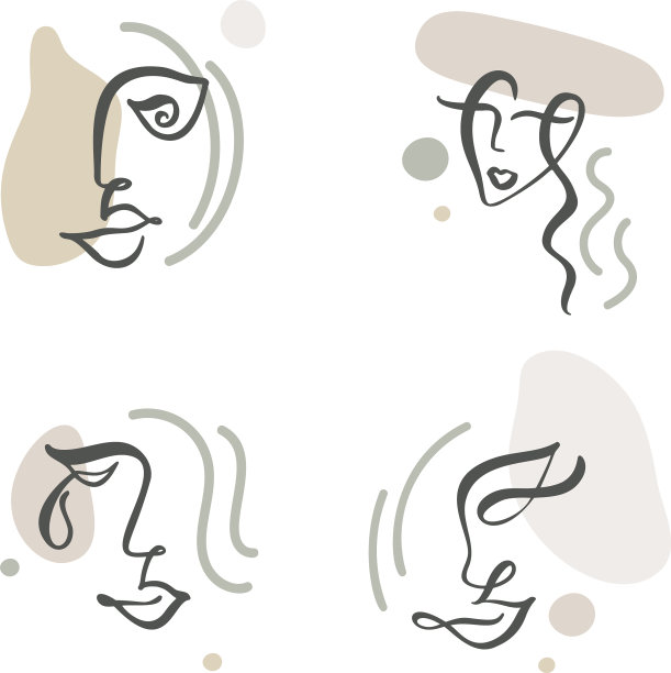 连续线抽象绘图集面和图片下载