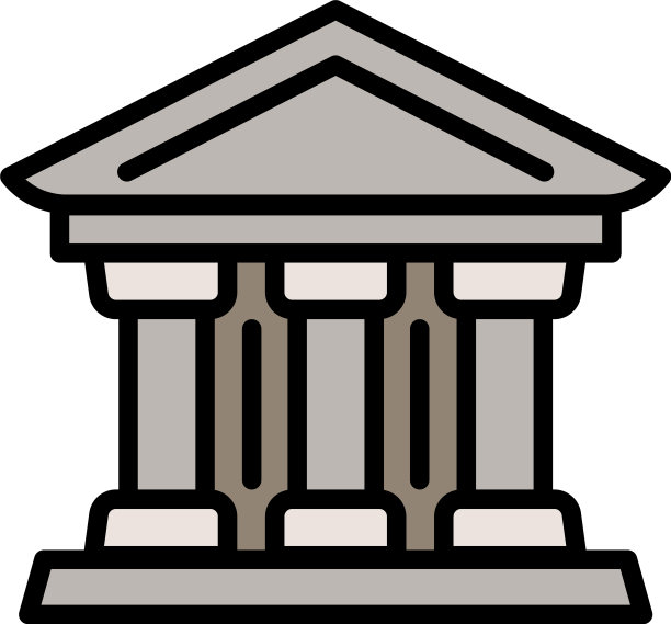 法院栏图标轮廓风格图片下载