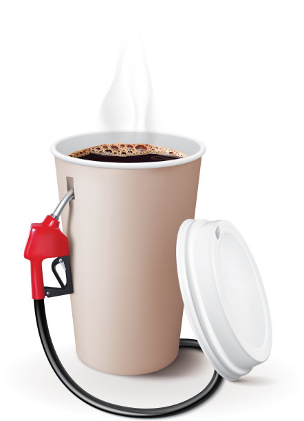 纸杯咖啡与分配器的隐喻图片下载