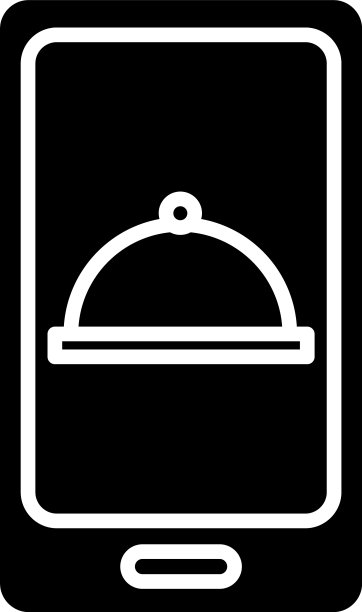 智能手机与托盘剪影风格图标图片下载