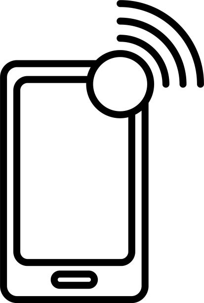 具有无线网络连接线条风格图标的智能手机图片下载