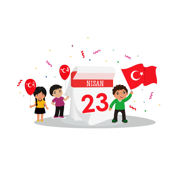 4月23日国家主权儿童节，矢量。翻译自土耳其语:4月23日图片下载