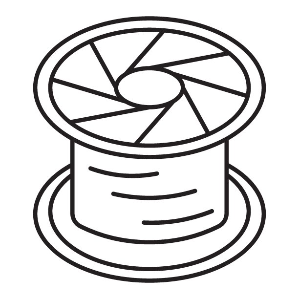 3d打印机丝辊矢量图标设计图片下载