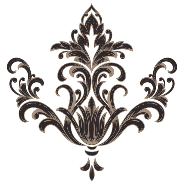 大马士革中心元素孤立。向量大马士革插图。图片下载