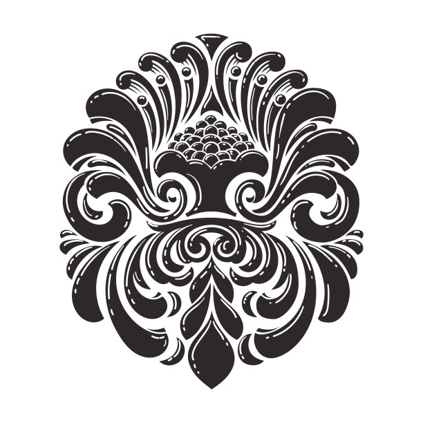 大马士革中心元素孤立。向量大马士革插图。图片下载