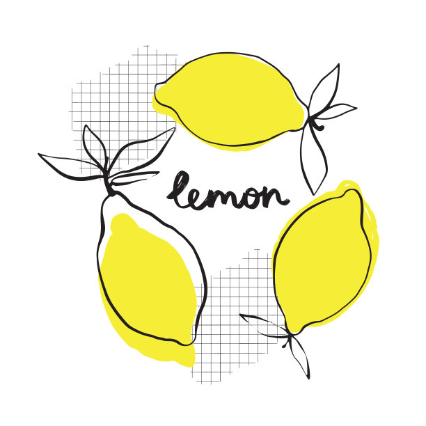 艺术插图抽象柠檬图片下载