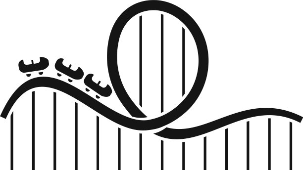 云霄飞车旋转木马图标简约风格图片下载