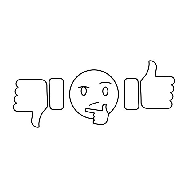 开心和悲伤的表情符号是应用程序和网站的艺术矢量图标，喜欢或不喜欢图片下载