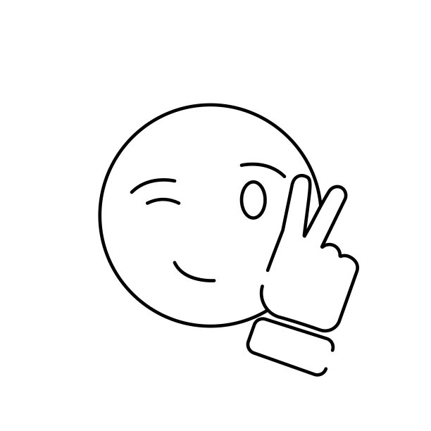 微笑矢量图标。Emoji。表情符号。平的脸。矢量插图。为了网络或应用。和平和胜利图片下载