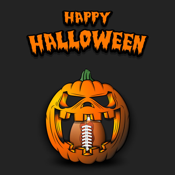 万圣节南瓜里面的足球快乐图片下载