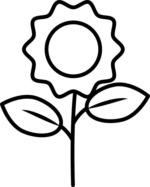 向日葵生长植物线条样式图标图片下载