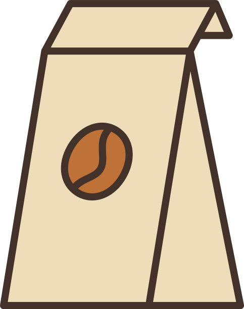 咖啡产品包装袋填充风格图标图片下载