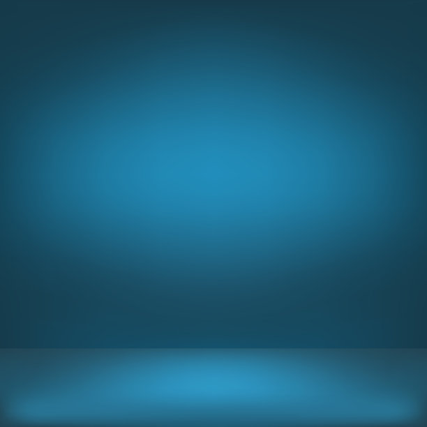 蓝色全景工作室背景与白色辉光图片下载