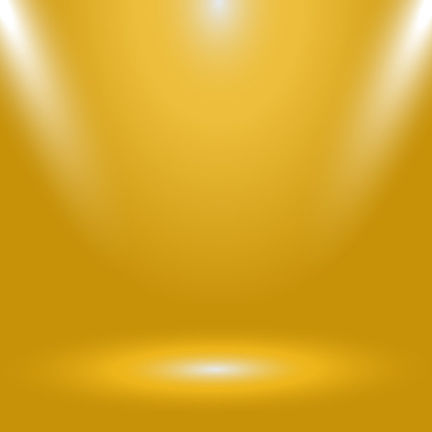 黄色全景工作室fon与白色辉光图片下载