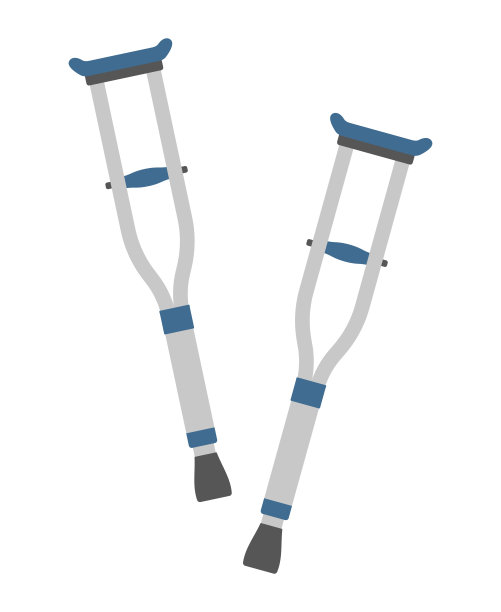 一对拐杖孤立的矢量插图。图片下载