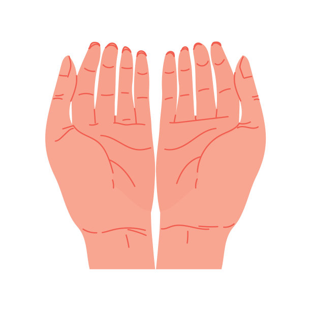 双手放在一起做手势。图片下载