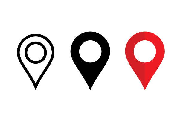 定位引脚图标矢量插图。导航图标。搜索地图图标。位置的地方。地图指针图标。GPS定位的象征。图片下载