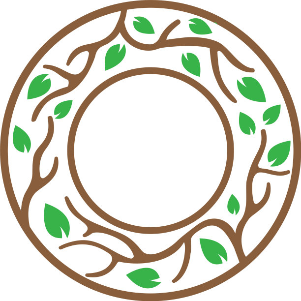 树形分支中的圆形图标设计模板图片下载