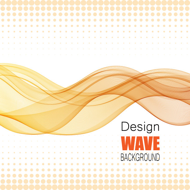 透明抽象的橙色波浪。广告布局图片下载