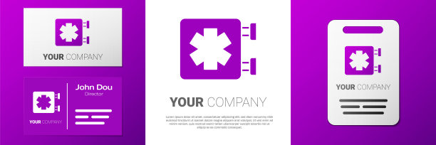 紧急医疗标志-生命之星图标孤立在白色背景上。标志设计模板元素。向量图片下载