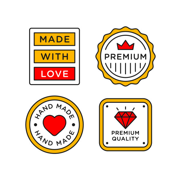 手工制作的爱字邮票特级标签图片下载