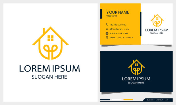 智能家居线条艺术风格标识设计图片下载