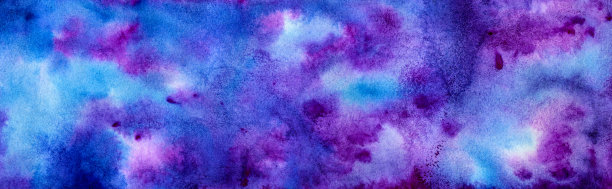 水彩手绘艺术品红蓝色抽象优雅的深色时尚背景小册子，小册子，卡片，横幅，封面等。图片下载