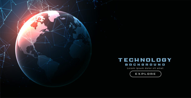 数字技术接地网络线路背景图片下载