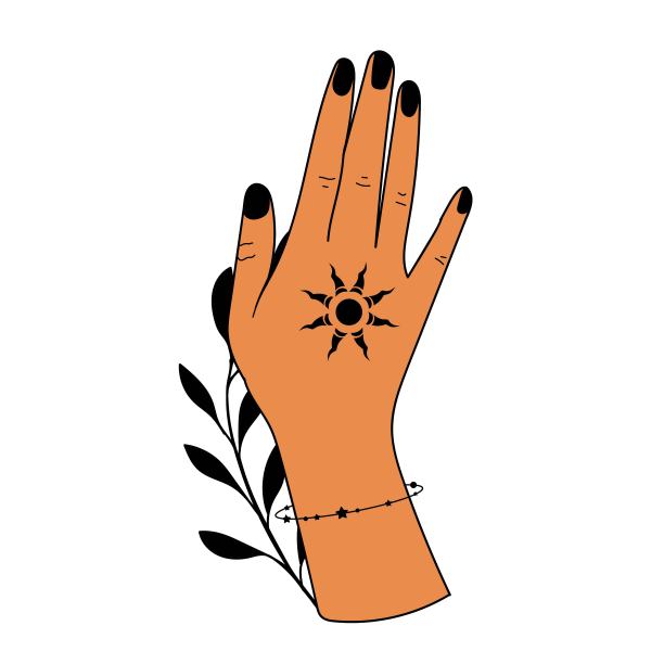 手绘与魔术符号，魔术占星符号矢量插图。可以使用纹身设计，神秘神秘的符号。图片下载