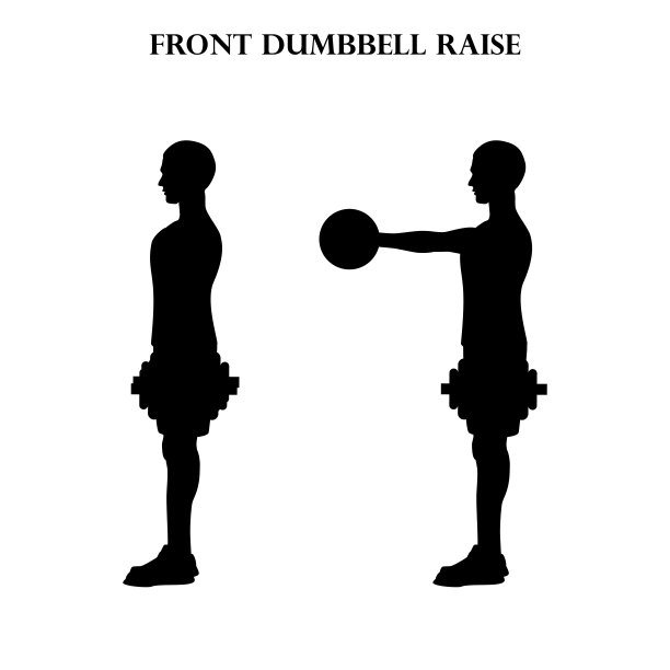 前面的哑铃提高锻炼锻炼矢量插图剪影图片下载