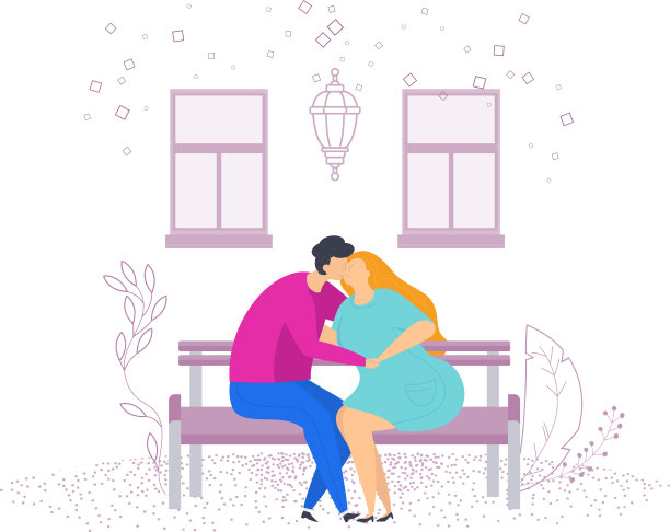 夫妻相爱。在街上浪漫的相遇。图片下载