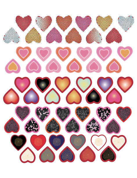 红心墙纸图案图片下载