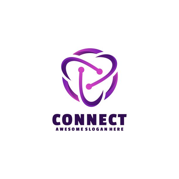 矢量插图连接梯度彩色风格。图片下载