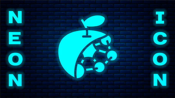 发光氖气生物结构图标隔离图片下载