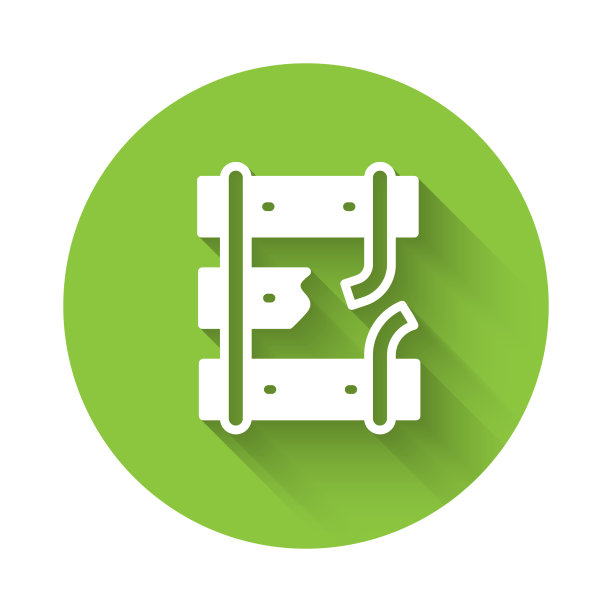 铁路图标上白色的破损或开裂的铁轨图片下载