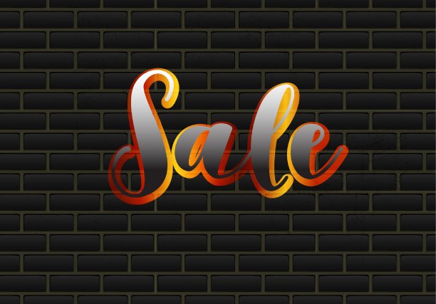 黑色星期五促销海报设计。砖墙和金笔书法文字。图片下载