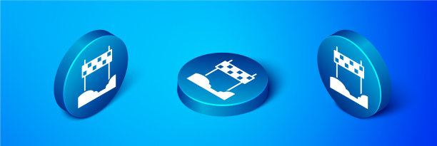 等距丝带在终点线图标隔离图片下载