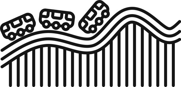 过山车轨道图标轮廓风格图片下载