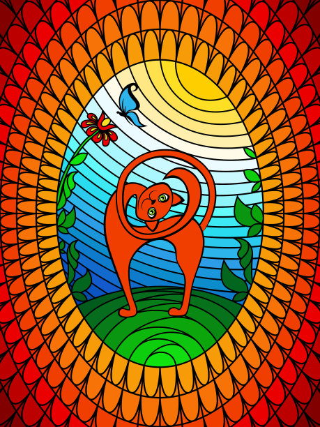 彩色玻璃和有趣的凯蒂图片下载