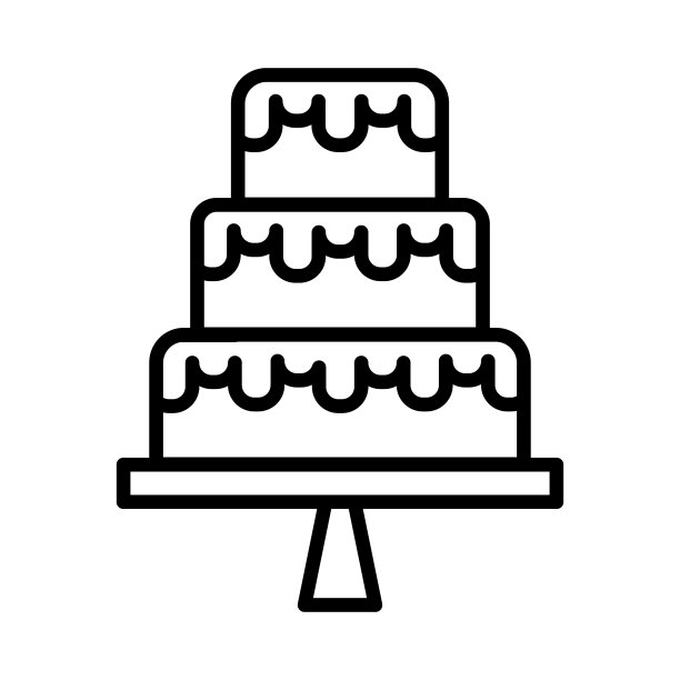 婚礼蛋糕图标上的白色背景图片下载