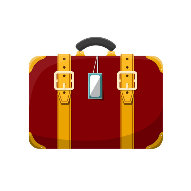复古行李箱孤立在白色背景图片下载