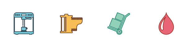 设置咖啡机和杯子相机胶卷图片下载