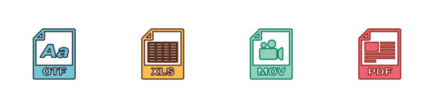 设置otf文件文件XLS mov和PDF图标图片下载