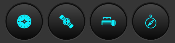 设置指南针手电筒和孤立的图标图片下载