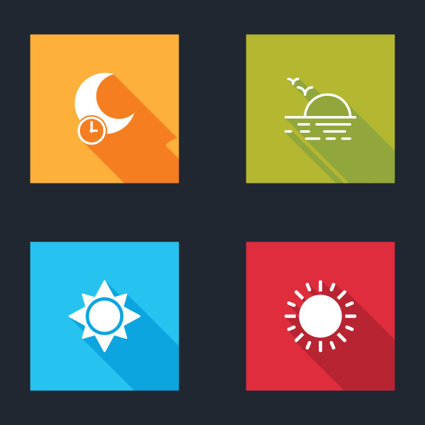 设沉睡的月亮日落和图标图片下载