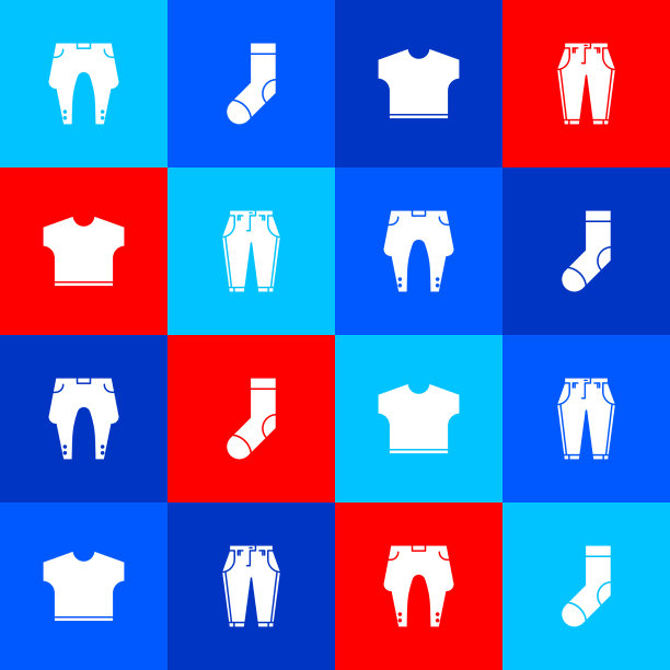 设置裤子，袜子，t恤和图标图片下载